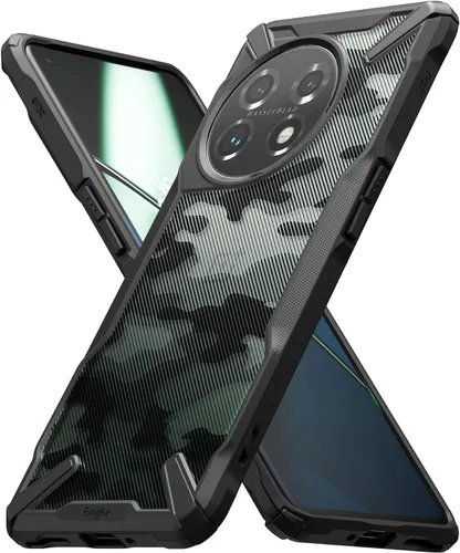 Vista 10 de Funda Ringke para OnePlus 11 5G [Fusion-X Negro] Parachoques aumentados, agarre cómodo, antideslizante, resistente, cubierta protectora a prueba