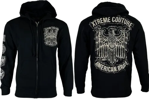 Vista 3 de Xtreme Couture by Affliction - Sudadera con capucha con cremallera para hombre