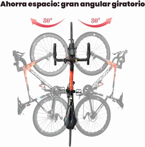 Vista 2 de PHUNAYA Soporte de pared vertical para bicicleta, ganchos giratorios para bicicleta, para garaje, pared de garaje, ganchos para bicicletas, jardín