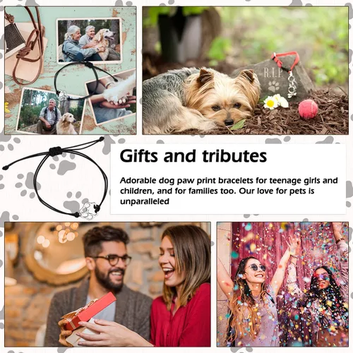 Vista 33 de PLwelth Pulseras de perro de cachorro para mujeres y hombres, regalos conmemorativos para amantes de las mascotas, regalos de amistad para ella, sus