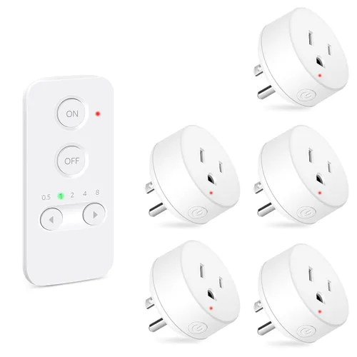 Vista 78 de NineLeaf - Enchufe de salida de control remoto, interruptor de luz de encendido y apagado inalámbrico desmontable 500FT Light Plug Decorator