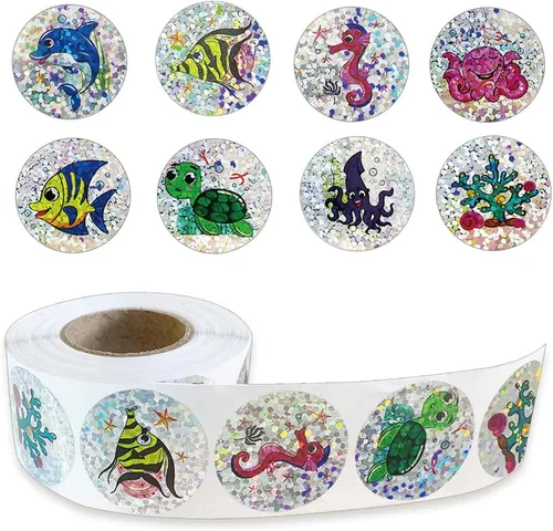 Vista 20 de 500 piezas de rollo de calcomanías lindas de patas de perro en glitter, etiquetas adhesivas de huellas de perro negro, etiquetas de vinilo Patas