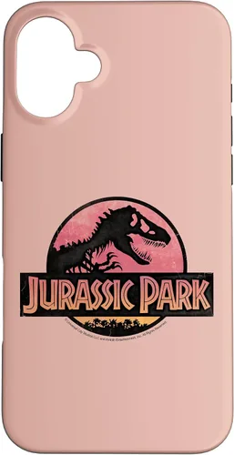 Vista 22 de Funda con logotipo degradado rosa para iPhone 16 Jurassic Park
