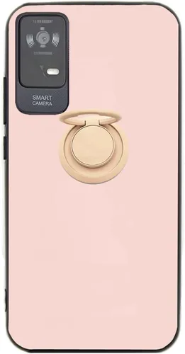 Vista 2 de Funda para TCL ION V con protector de pantalla, TPU sólido delgado y flexible con soporte de anillo giratorio de 360 grados, función atril, funda