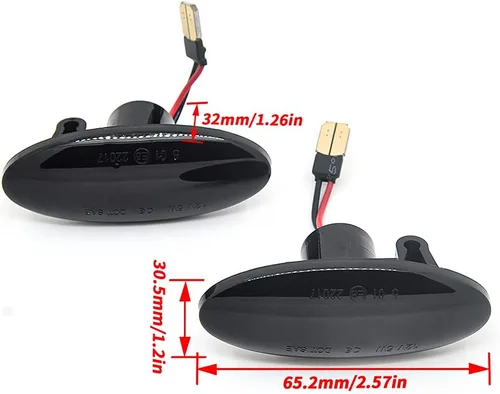 Vista 2 de Luces de marcador laterales LED Luz de señal de giro dinámica para Nissan Qashqai J10 X-trail T31 Cube Juke Leaf Micra Micra K13 Note E11 (blanco)