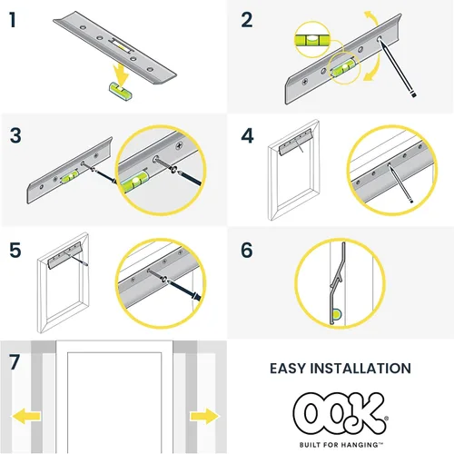 Vista 15 de Kit OOK 55312 Hangman para colgar cuadros de 13 piezas estilo francés inglete con tornillos Wall Dogs., 533208