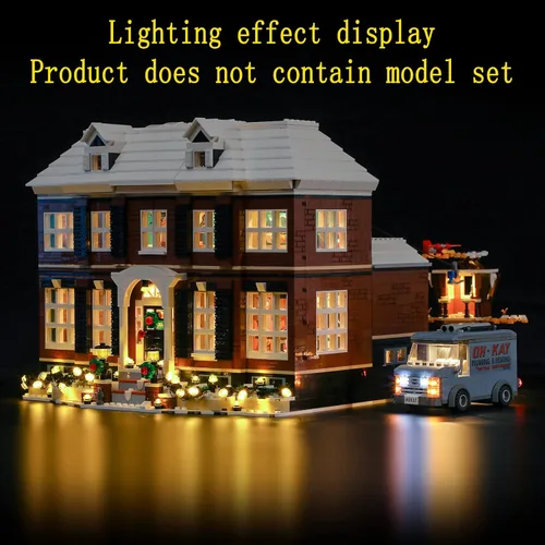 Vista 4 de GEAMENT Kit de luz LED compatible con Lego Ideas Home Alone - Juego de iluminación para ideas 21330 modelo de construcción