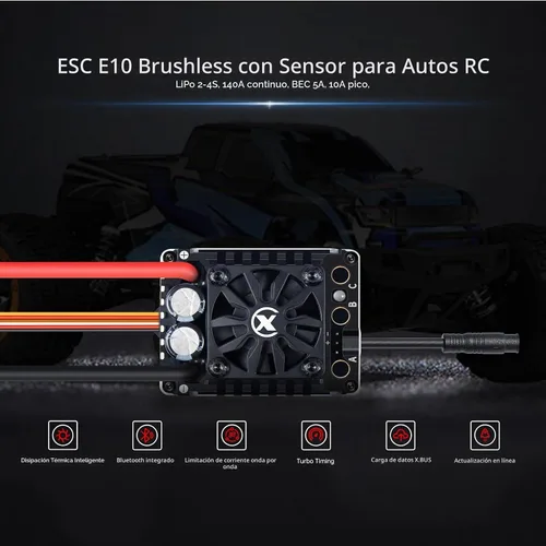 Vista 3 de XC E10 Sensored ESC sin escobillas para 1/10 RC Car,2-4S 140A