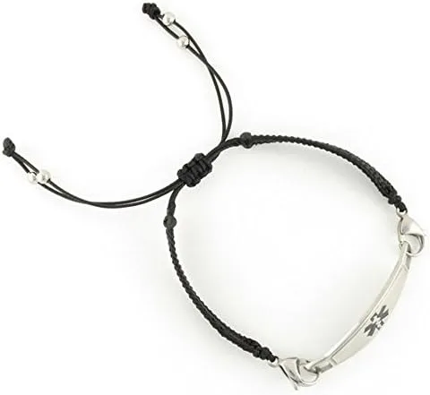 Vista 2 de Pulsera de identificación de alerta médica con cuentas aztecas y cuero para mujer tamaño ajustable 1