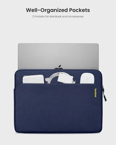 Vista 3 de tomtoc - Funda delgada para laptop de 14 pulgadas para MacBook Pro M5/M4/M3/M2/M1 Pro/Max 2025-2021, estuche protector resistente al agua para Azul