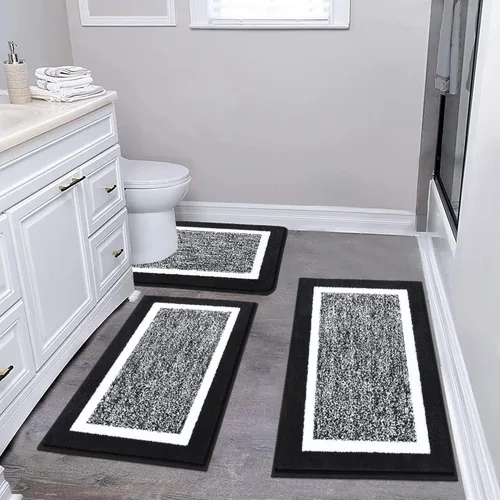 Vista 38 de Pauwer Juego de baño, alfombras de baño antideslizantes, alfombras de ducha absorbentes para suelo de baño, bañera y ducha, color azul aguamarina