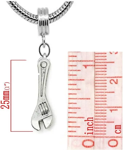 Vista 2 de Sexy Sparkles Abalorio colgante para pulsera de cadena de serpiente, Aleación de metal de zinc