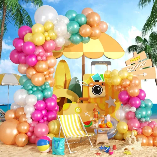 Vista 13 de Kit de guirnalda de arco de globos de Halloween, globos negros, retro naranja, blanco y negro de mármol con globos de estrella de araña de papel