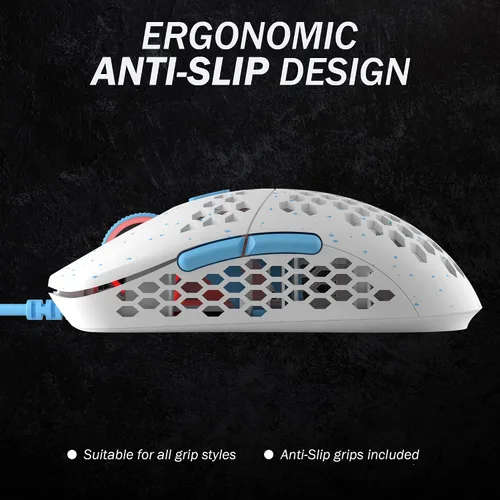 Vista 6 de HK Gaming Mira M - Mouse RGB ultra ligero para juegos, carcasa de panal de abeja, 2.22 oz, máx. 12000 cpi, cable USB, 6 botones programables