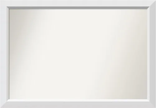 Vista 176 de Amanti Art Espejo de baño blanco para sobre el fregadero, 24 x 26 pulgadas, espejo rectangular blanco y blanco, marco de madera contemporáneo