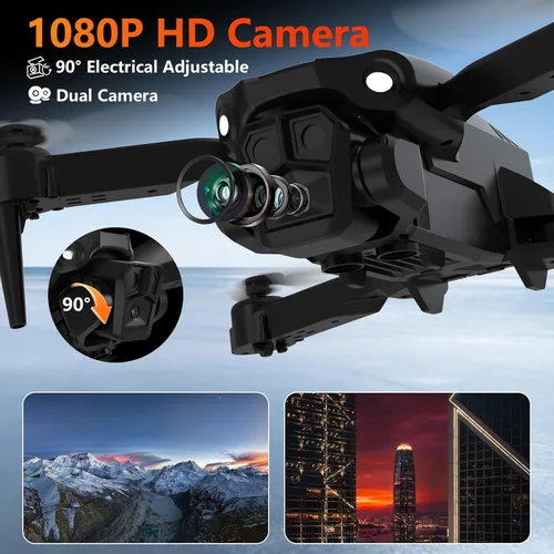 Vista 2 de Drone with 1080P Camera for Adults, Foldable Drone with LCD Screen Remote Drone with HD LCD Screen Remote, Foldable RC Quadcopter for Beginner, 3D