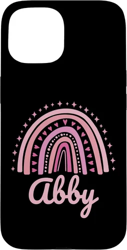 Vista 6 de Abby Name Personalized Funny Women Pink Rainbow Abby Case for iPhone 16