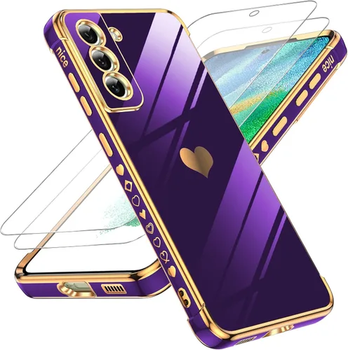 Vista 107 de LeYi Funda para Motorola-G 2025: Love Heart Plating Luxury, Negro