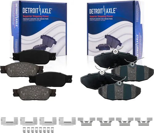 Vista 56 de Detroit Axle - Pastillas de Freno Delantero para Nissan Altima Maxima Sentra 350Z Cube Juke Versa INFINITI G35 I30 I35 Suzuki SX4 Crossover