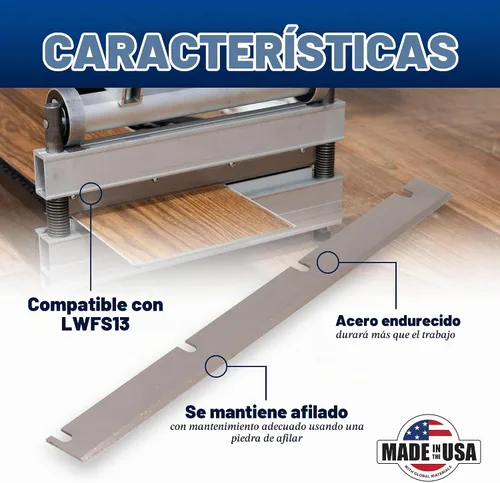 Vista 2 de Cuchilla de repuesto MARSHALLTOWN, cortador de piso de vinilo ultra ligero de 13 pulgadas Replacement Blade for LWFS13, Fits 7-Hole and 4-Hole