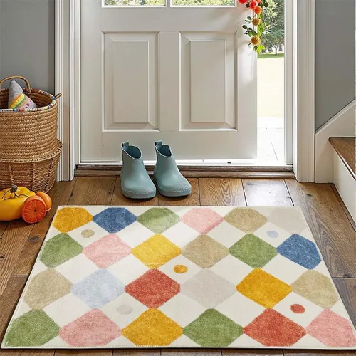 Vista 20 de jinchan Alfombra a rayas de 2 x 3 para entrada, alfombra de cocina, tapete pequeño, antideslizante, ligero, de bajo perfil, decoración para entrada