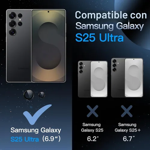 Vista 2 de JETech Protector de lente de cámara para Samsung Galaxy S25 Ultra, negro, 1