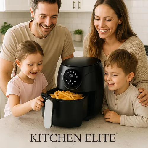 Vista 6 de Kitchen Elite - Freidora de aire compacta de 2.5 cuartos de galón, pequeña estufa de mostrador sin aceite con cesta antiadherente libre de PFAS