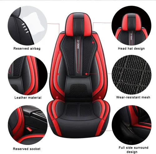 Vista 5 de Juego completo de fundas de asiento de automóvil compatibles con Honda N-Box jf2, cobertura completa, transpirable e impermeable, juego completo
