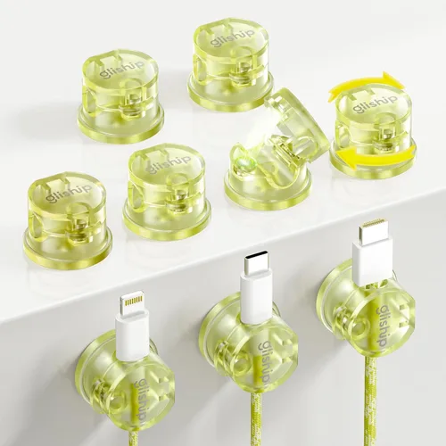 Vista 9 de Paquete de 9 clips magnéticos para cables, organizador de cables [giratorio de 360° mejorado], soporte de cable magnético fuerte, soporte de alambre