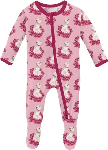 Vista 14 de KicKee Baby & Toddler - Pijama de viscosa ultrasuave de bambú con patas abatibles y puños