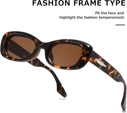 Vista 4 de TIANYESY Gafas de sol redondas estrechas retro de los años 90 para mujer marco ovalado de moda TY3298