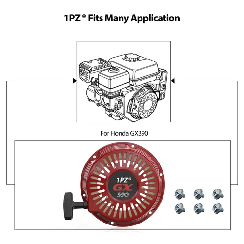 Vista 6 de 1PZ 2QX-SG6 Arranque de retroceso de tracción de reemplazo para Honda GX340 GX390 GX610 GX620 11hp 13hp 28400-ZEE3-W01ZA Generador Reemplaza