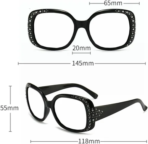 Vista 5 de Gafas de lectura fotocrómicas de transición multifocal progresiva para mujer con diamantes de imitación redondos