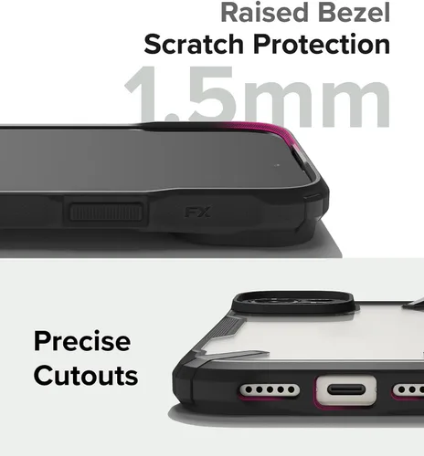 Vista 8 de Ringke Fusion-X [recortes precisos para lentes de cámara] compatible con iPhone 15 Plus, parachoques aumentado, parte trasera dura, resistente, Negro