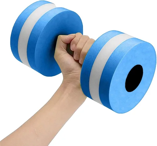 Vista 2 de Mancuernas de agua, mancuernas de ejercicio acuático, juego de 2 mancuernas de espuma para ejercicio aeróbico de agua, resistencia para la piscina