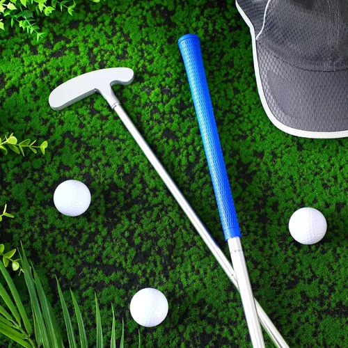 Vista 5 de Wettarn Juego de 3 palos de golf de dos vías para hombres, mujeres y niños, eje de putter resistente con 6 pelotas de golf de práctica para Azul