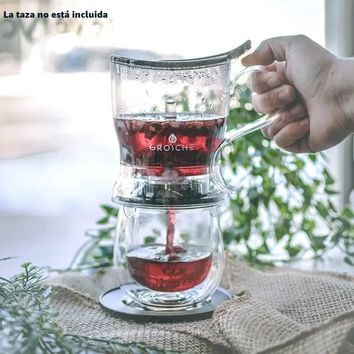 Vista 8 de GROSCHE Aberdeen - Infusor de té y tetera inteligente, sin BPA, diseño sin goteo, posavasos Fácil de preparar Fácil de limpiar Elaboración