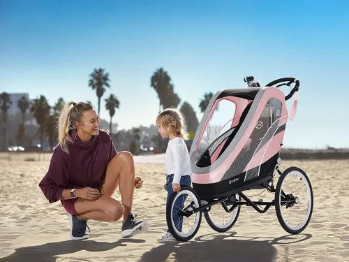 Vista 19 de CYBEX ZENO - Remolque multideportivo 4 en 1, plegado compacto, suspensión de conducción suave y neumáticos llenos de aire, remolque de bebé durante