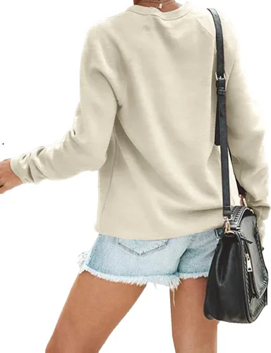 Vista 3 de ALLTB Sudaderas de fútbol para mujer, camiseta gráfica de fútbol, camiseta casual de manga larga para deportes