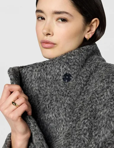 Vista 4 de Kenneth Cole Women's Houndstooth Wool Blend Knit Coat Carbón asimétrico