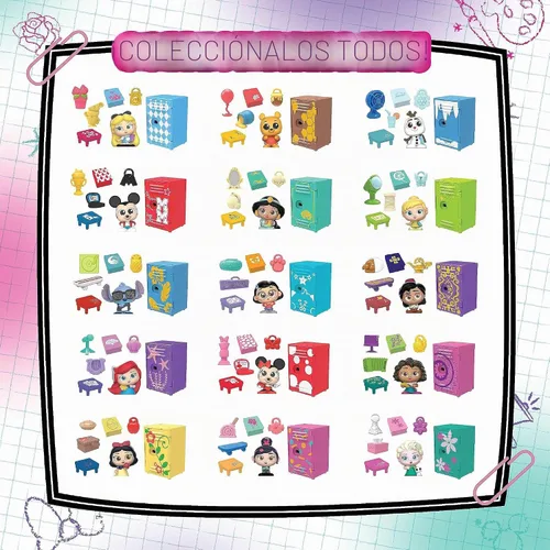 Vista 3 de DOORABLES Disney Academy Surprise Locker 3 Pack, juego de figuras coleccionables, los estilos pueden variar, obsequios navideños, regalos