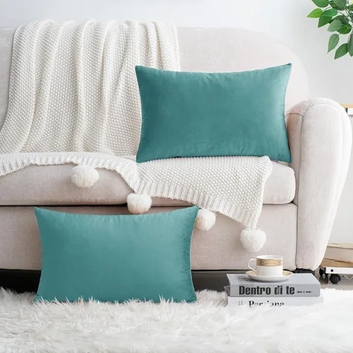 Vista 74 de HWY 50 fundas de almohada decorativas de terciopelo sólido para sofá, sala de estar., Terciopelo, gris, 20x20 pulgadas