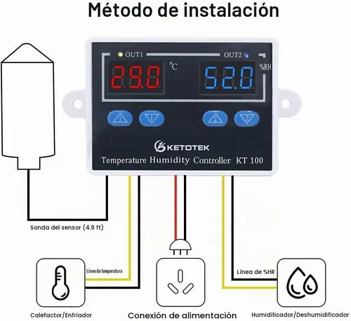 Vista 2 de Control del humidistato del termóstato del regulador 120V de la temperatura