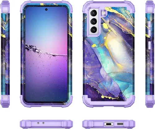 Vista 2 de Rancase Funda para Galaxy S21 Plus 5G, tres capas de protección resistente a prueba de golpes de plástico duro + funda protectora de goma