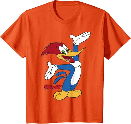 Vista 20 de Woody Woodpecker Camiseta con logotipo de cuerpo completo Negro
