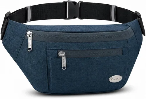 Vista 18 de Entchin Riñonera para mujeres y hombres, bolsa cruzada con 4 bolsillos con cremallera, bolsa de cintura ajustable, uno de los regalos esenciales