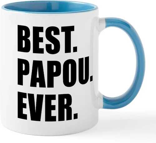 Vista 25 de CafePress Papou (Worlds Best) Taza de café de cerámica (11 oz (11.0 fl oz)