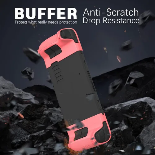 Vista 5 de Funda protectora de silicona compatible con Steam DeckOLED, funda con mango de textura antideslizante para cubierta de vapor, cubierta anticolisión