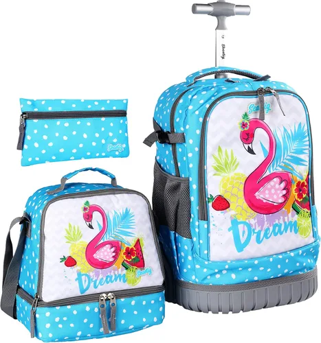 Vista 8 de seastig Mochila con ruedas de 18 pulgadas con bolsa de almuerzo y estuche para lápices, mochila con ruedas, mochila para laptop, adultos y niños