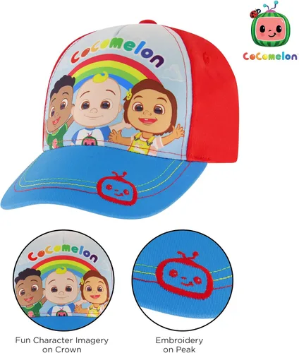 Vista 3 de ABG Accessories Gorra de béisbol Cocomelon y Blippi para niños pequeños, cuenta con Jj, Totom y Yoyo, sombrero para niños talla 2-4
